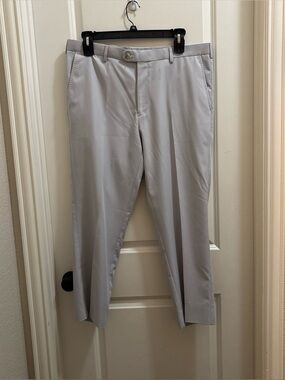 Peter Millar Crown Sport Performance Golf Pants Mens 38 Gray Chino Work Preppy